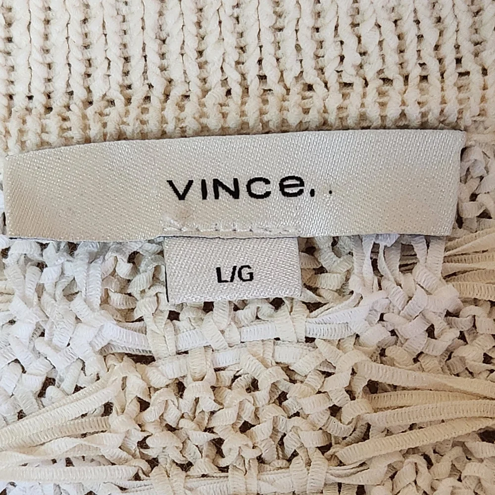 Vince Women's Geometric Cardigan Off White Sweater. Size Women’s Large - Picture 4 of 9